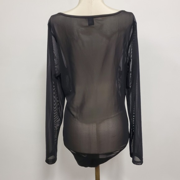 Shein‎ Curve Womens Embroidered Mesh Forest Fairy Grunge Bodysuit Size 1XL Black - Picture 3 of 10